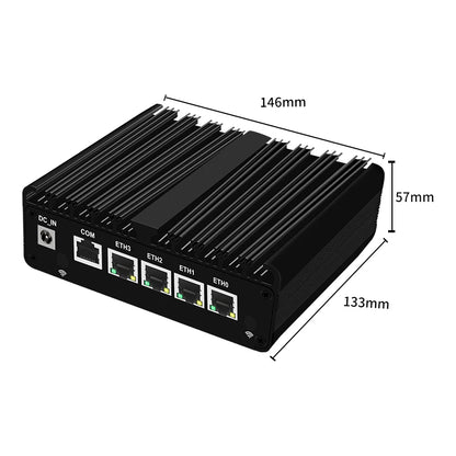 2.5G LAN Fanless Firewall Router 12th Gen Intel N100 4x i226-V N5105 N6000 J4125 NVMe Computer Barebone Mini PC Proxmox pfSense