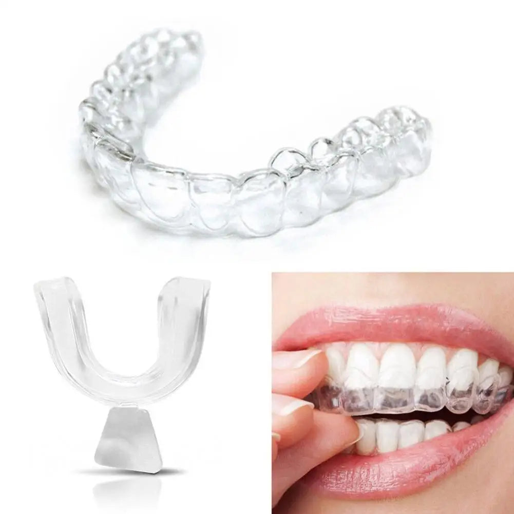 2pcs Silicone Night Mouth Guard For Teeth Clenching Grinding Dental Bite Sleep Aid Whitening Teeth Mouth Tray