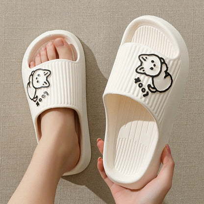 Cloud Slippers Women Shoes Summer Slippers Cartoon Bear Flip Flops Beach Shoes Women Flat Sandals Indoor Bathroom Slides Men