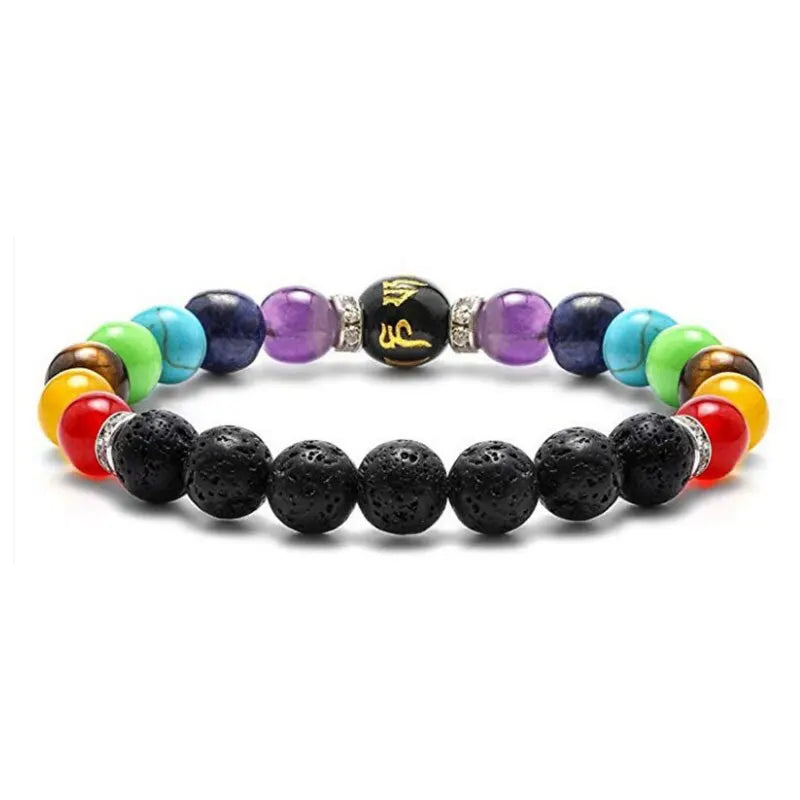 2pcs 7 Chakra Bracelet with Meaning Cardfor Men Women Natural Crystal Healing Anxiety Jewellery Mandala Yoga Bracelet Gift