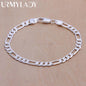 925 Sterling silver Bracelet 6mm chain Wedding nice gift solid for men women Jewelry fashion beautiful Bracelet 20cm 8inch