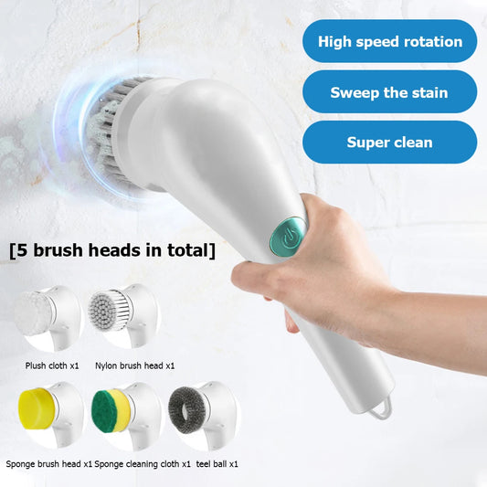 5pcs Practical Replaceable Brush Heads Convenient Electric Cleaning Brush Heads Accessories Bathtub Kitchen Sink Cleaning Tool