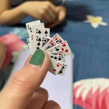 Cute Mini Game Poker Mini Portable House Playing Cards Doll Accessories Home Decoration Small Party Board Game Poker Cards Games