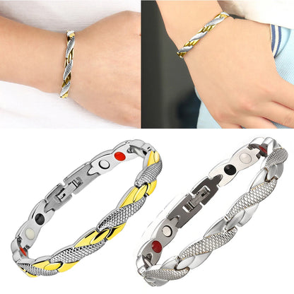 Fashion Stainless Steel Healthy Energy Magnetic Chain Germanium Bracelet For Women Men Jewelry