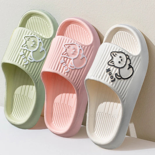 Cloud Slippers Women Shoes Summer Slippers Cartoon Bear Flip Flops Beach Shoes Women Flat Sandals Indoor Bathroom Slides Men