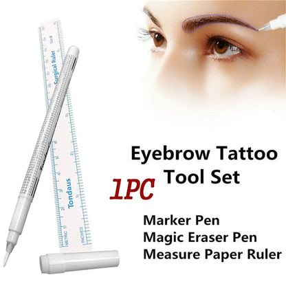 1pcs White Surgical Eyebrow Tattoo Skin Marker Pen Tools Microblading Accessories Tattoo Marker Pen Permanent Makeup