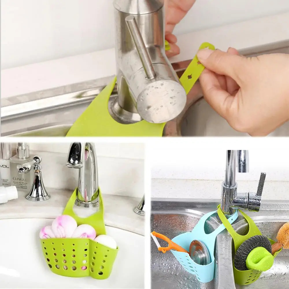 Soap Sponge Sink Shelf Racks Reusable Adjustable Baskets for Organizing Kitchen Bathroom Hanging Storage Basket Kitchen Items