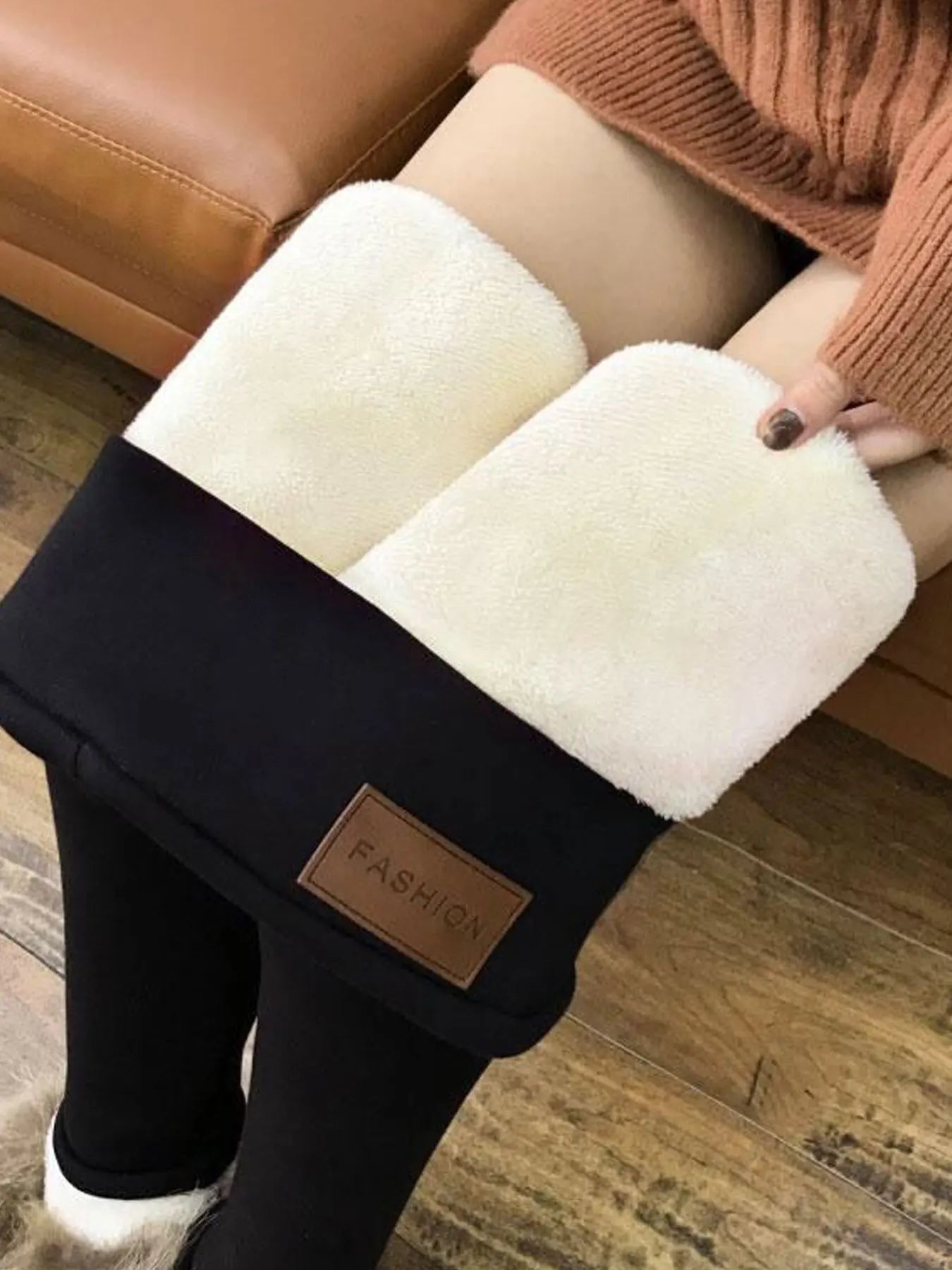 Fleece thickened cashmere leggings women's autumn and winter high-waisted tights thermal pants