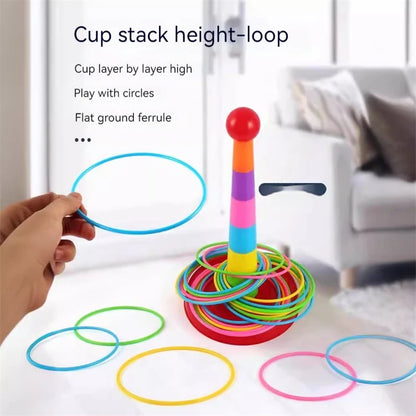 Fun Throw Circle Multiplayer Party Game Toys Colorful Indoor Outdoor Parent-Child Interactive Stacked Layers Game Toys for Kids