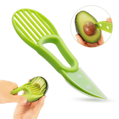 3 In 1 Avocado Slicer Shea Corer Butter Fruit Peeler Cutter Pulp Separator Plastic Knife Kitchen Vegetable Tools Kitchen Gadgets