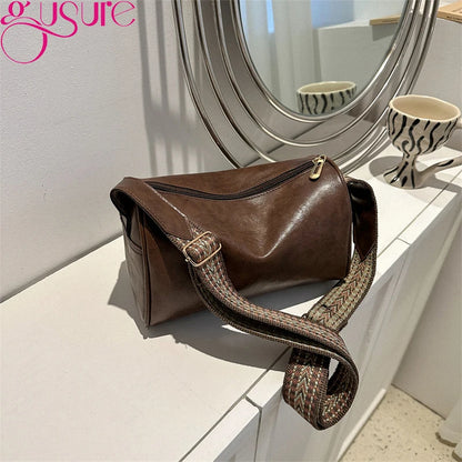 Gusure Retro Boston Women's Small Handbag and Purse Luxury Brand Crossbody Shoulder Bag For Lady PU Leather Pillow Shopper Tote