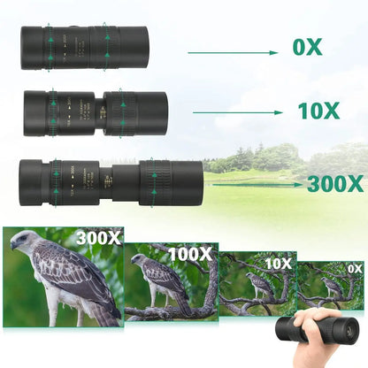 300X40 HD ZOOM Powerful Monocular Telescope Portable Binoculars with Tripod Long Range Telescope Hunting Camping Travel