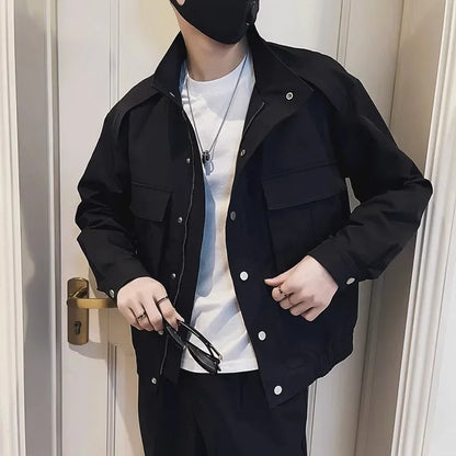 Trendy Korean Style Men's Jacket Casual New Model Spring Autumn Baseball Uniform Top Sleeve-length Regular Fit