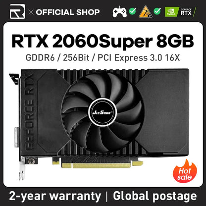 JIESHUO NVIDIA RTX2060 SUPER 8GB placa de video GDDR6 GPU 256BIT RTX 2060 SUPER 8G graphics cards for games Office 2060SUPER RTX