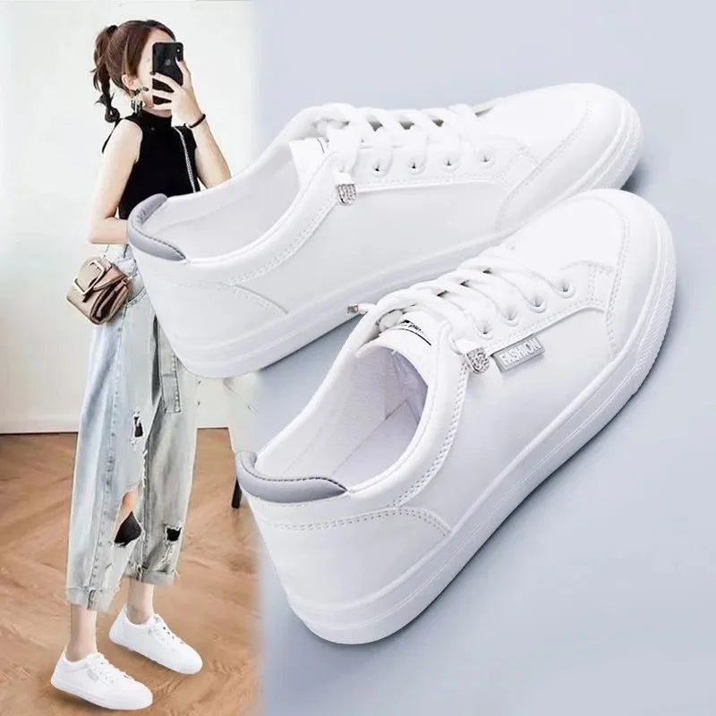 Women Sneakers  Vulcanize Shoes Spring Autumn Breathable Flats Solid Color Mesh Shoes Young Woman Casual White Shoes