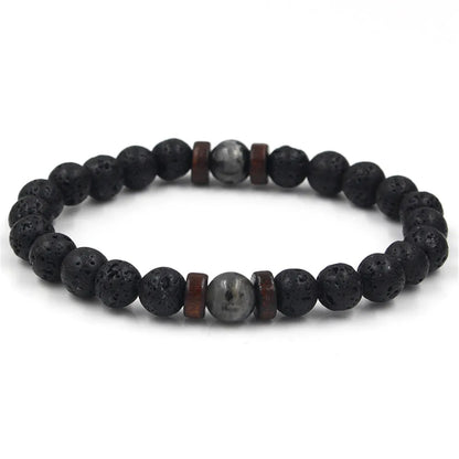 Volcanic Stone Bracelet for Men Lava Wooden  Beads Bracelet Tibetan Buddha Wrist Chain Women Men Jewelry Gift New Bracelets