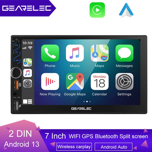 7 Inch Car Radio 2 Din Android 13 Carplay Android Auto Universal Car Multimedia Player Autoradio HD Touch Screen FM Bluetooth