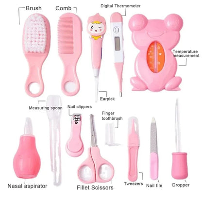 Baby Grooming and Health Kit Safety Care Set Newborn Nursery Health Care Set with Hair Comb Nail Clippers Aspirator Nose Cleaner