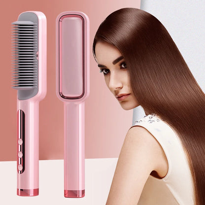 Profissional Hot Combs Anti-scalding Hair Straightener Brush Ceramic Hair Curler Heated Electric Smart Brush Hair Straightener