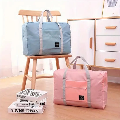 Foldable travel luggage bag, portable high-capacity luggage bag with zipper, home storage for easy carrying and storage