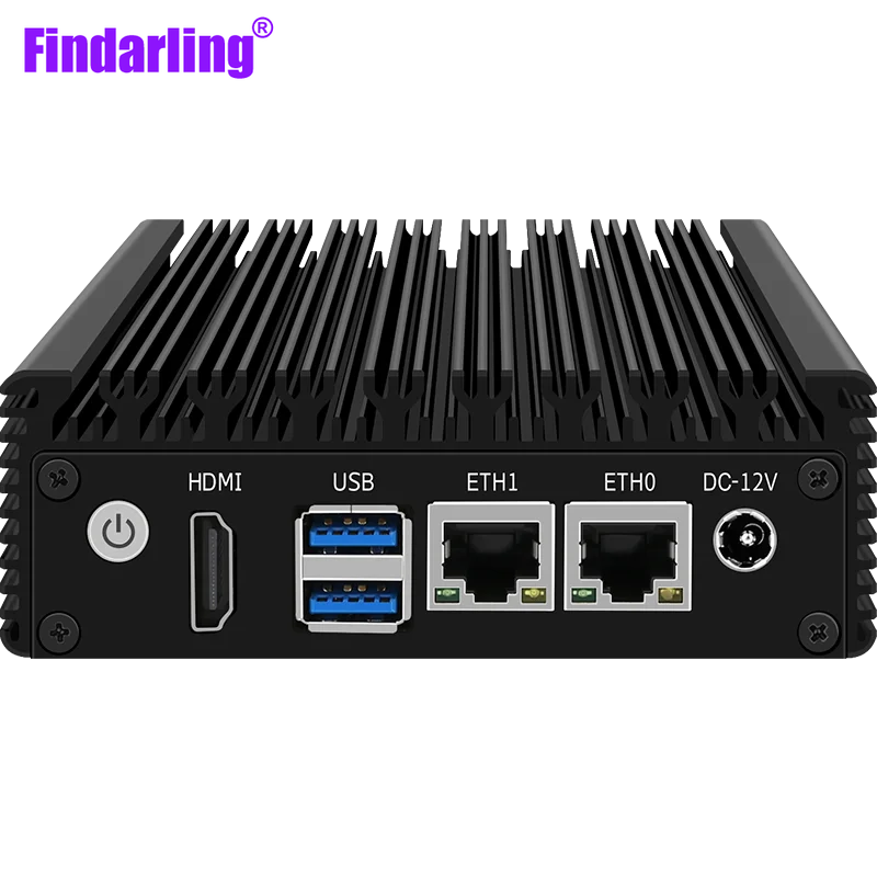 Powerful P2 Mini PC Barebone with J4125/N4000 Quad Core, 2.9Ghz, 2x i226-V 2.5G, X86 Fanless Industrial Firewall