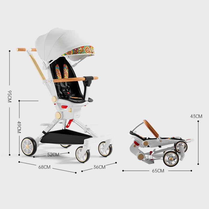 NEW Baby stroller lightweight baby trolley car four wheels stroller Can Lie and Sit with Dining plate portable baby stroller