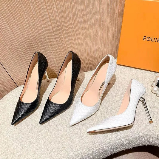 New White Super High Stiletto Heels Pumps Women Office Pointed Toe Thin Heel Party Shoes Woman High Heel Work Dress Shoes