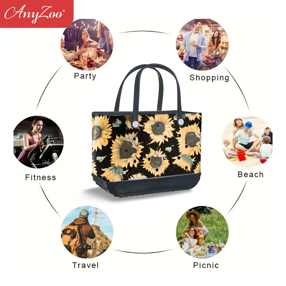 Eva Plastic Printed Bag Waterproof Travel Handbag Women's Beach Sports Bag Printed Handbag Family Bag Outdoor Beach Bag