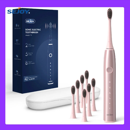 SEJOY Sonic Electric Toothbrush Oral Cleaning Personal Care Appliances IPX7 5 Modes Smart Rechargeable Automatic Toothbrush