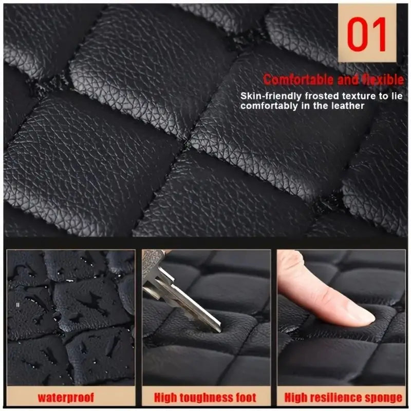 5PCS/Set Leather Car Floor Mats Universal PVC Waterproof Car Carpet Cushion