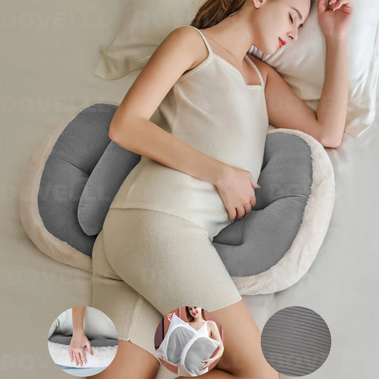 Pregnancy Pillow for Sleeping,Comfortable Faux Fur Luxury Maternity Pillow Support for Pregnant Women, Pregnancy Pillows with La