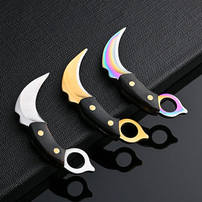 Mini Claw Knife Keychain Hanger Fruit Survival Knife EDC Pocket Outdoor Tools Camping Portable Fixed Blade Self Defense Knife