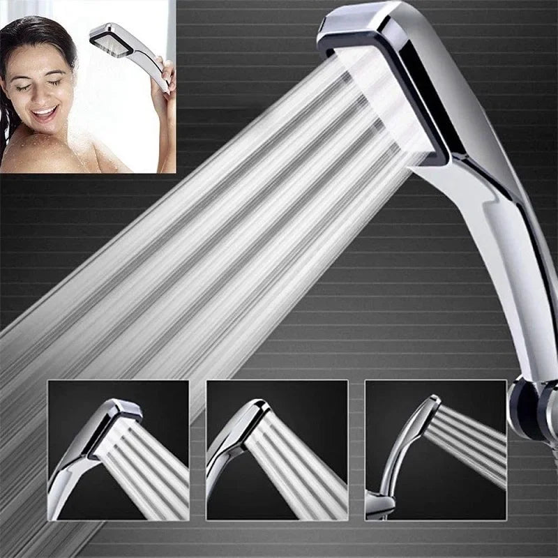 Bathroom Shower Head 300-Hole Square Hand-Held Pressurized Shower Nozzle Bath Shower Pressurized Head Water-Saving