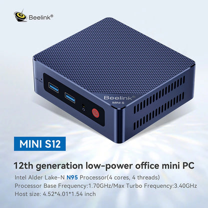 Beelink Mini S12 Pro N100 Intel 12th 16G 500G Mini S Intel 11th Gen N5095 DDR4 8GB 128GB SSD Desktop Gaming Computer N95 VS GK3V