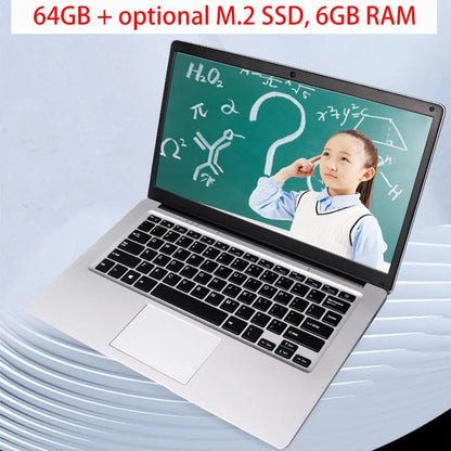 Molosuper 2022 14 inch Cheap School/Office Sales Laptop Notebook 6GB 64GB USB 3.0 WiFi Windows 10 Portable Netbook