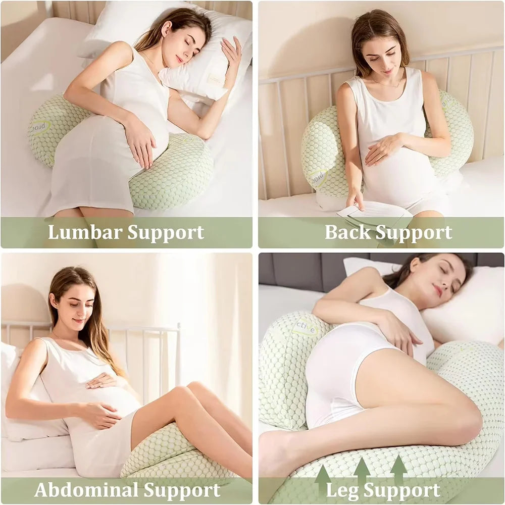 PANGDUBE Pregnancy Pillow for Pregnant Women Cotton Pregnant Pillow for Sleeping Breastfeeding Cushion Maternity Body Pillow