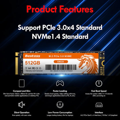 Bestoss Nvme M2 Ssd 1tb Notebook Ssd Nvme M2 256gb Diy Gaming Computer Internal Solid State Drives For Laptops GM228