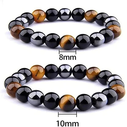 Tiger Eye Natural Stone Bead Bracelet Men Magnetic Hematite Black Obsidian Stone Beaded Bracelets For Women Reiki Energy Jewelry