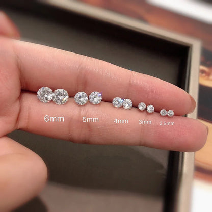 925 Sterling Silver Jewelry Women Fashion Cute Tiny Clear Crystal Stud Earrings Gift for Girls Teens Lady Fine Jewelry