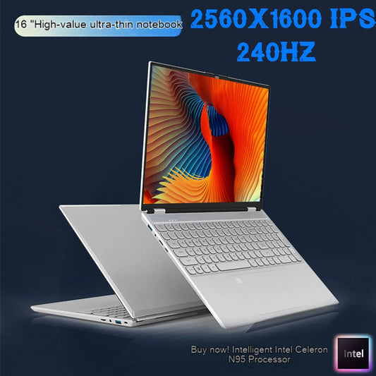 240HZ Laptop 16 Inch 2560X1600 16GB RAM  Intel 11th HL160GT N5095 N95 Windows 10 11 Pro Gaming Office Notebook Pc Portable