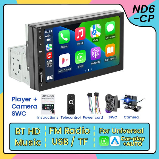 1Din 7 Inch HD Full Touch Screen Intelligent System Car Multimedia MP5 Player Universal Support Reversing Camera SWC Mirror Link