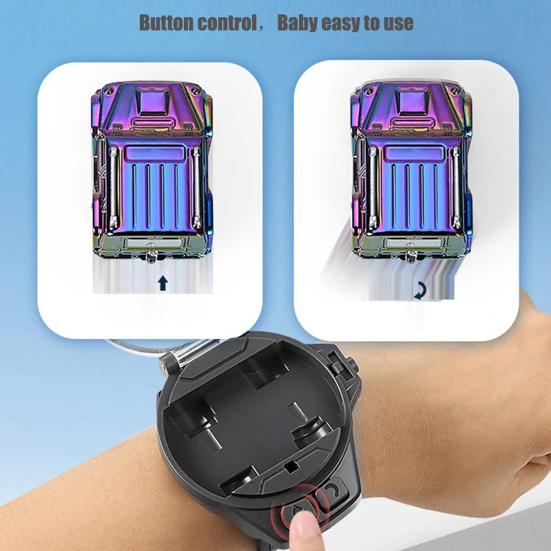 2.4G Children's Mini Watch Remote Control Car Toy Novelty RC Car Toy Cartoon Portable USB Charging Watch Car Kid Birthday Gift