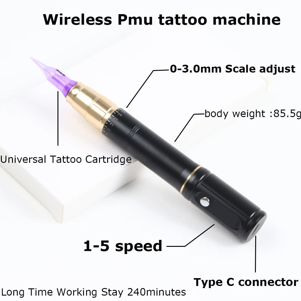 Wireless Permanent Makeup Machine Kit  Microblading Eyebrow Tattoo Machine Gun For Micropigmentation Eyebrow Lip Tattoo Scalp