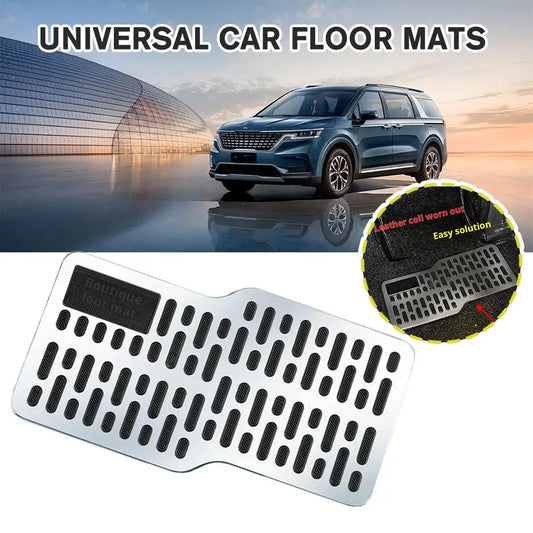 Universal Car Floor Stainless Steel Anti-slip Mats Patch Pads Metal Automotive Accessories Carpet Interior Waterproof