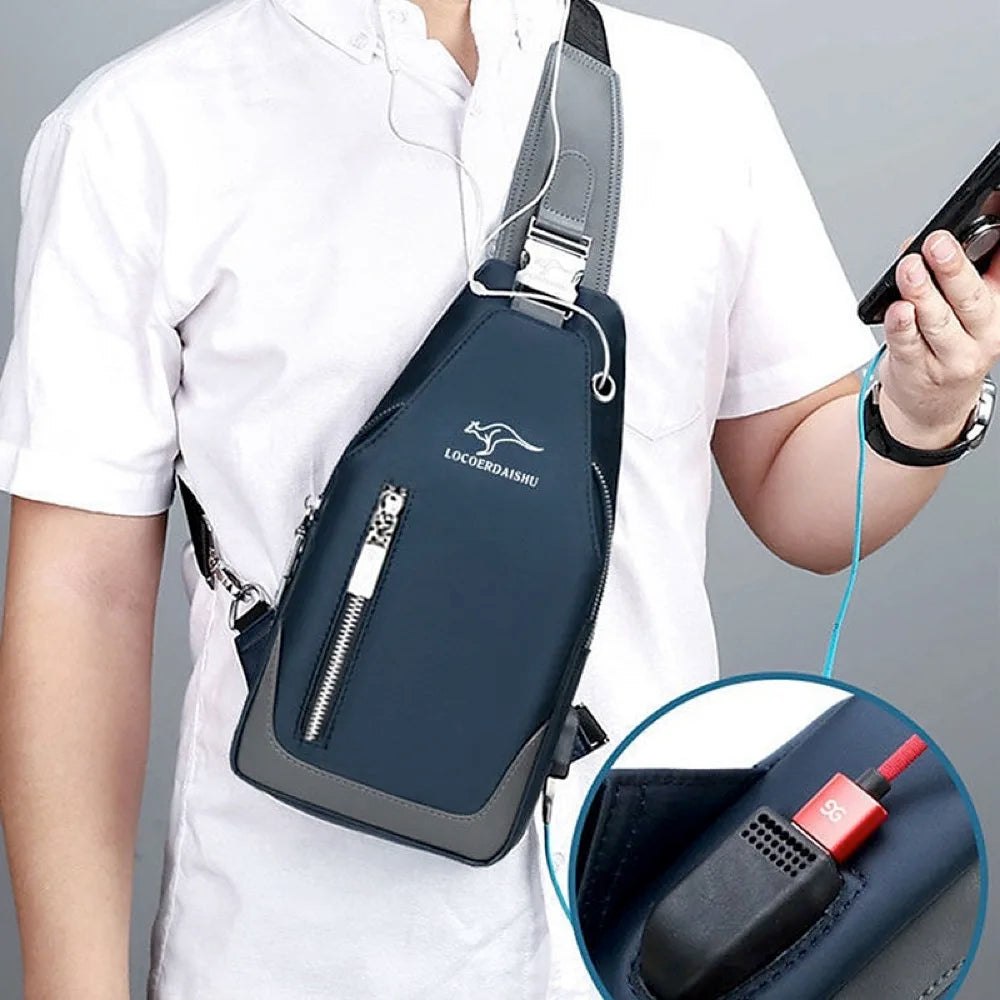 Men's Chest Bag New Fashion Korean Style Casual Sports Water Proof Oxford Chest Crossbody Bags for Men Shoulder Messenger Bag