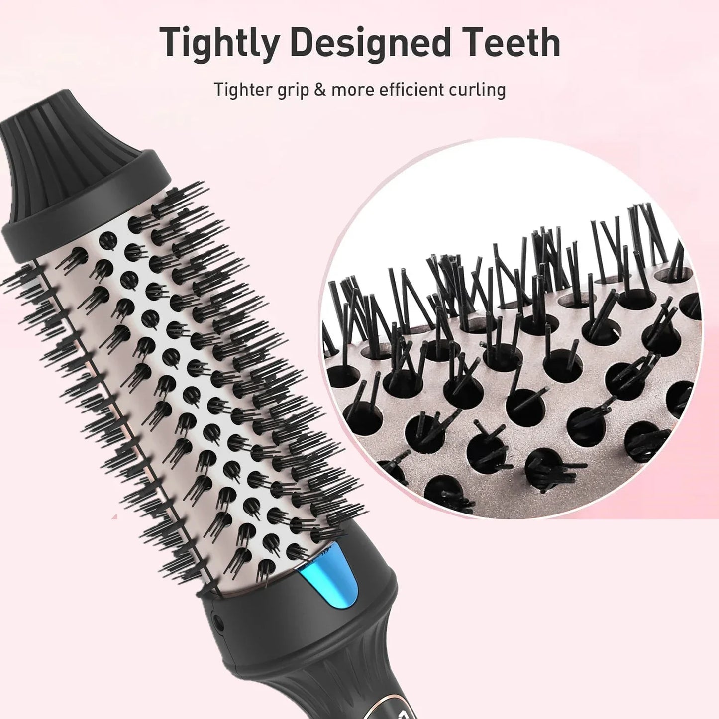 Thermal Brush 1.5 Inch Heated Curling Brush Ceramic Curling Iron Volumizing Brush Heating Round  Travel Hair Curler Comb