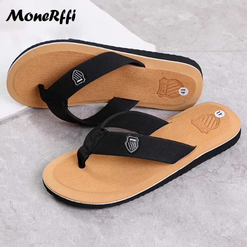 Casual Slippers For Men Flip Flops Beach Sandals Summer Non-Slip Flat Slides Men Slippers Indoor House Shoes Man Male Slipper