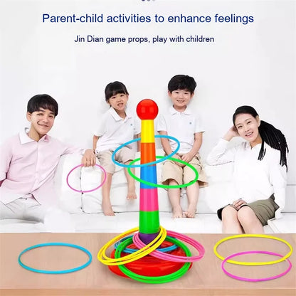 Fun Throw Circle Multiplayer Party Game Toys Colorful Indoor Outdoor Parent-Child Interactive Stacked Layers Game Toys for Kids