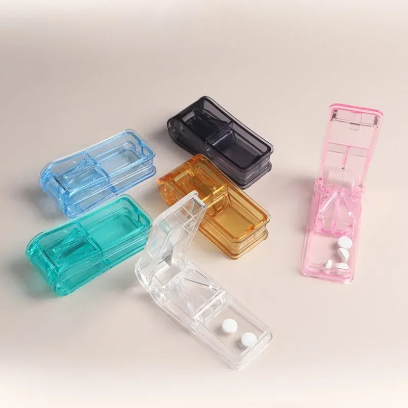 Portable Pill Cutter Split Medication Storage Tablet Cutter Cutting Slicer Home Pill Box Dispenser Pill Box Personal Health Care