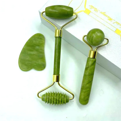 Natural Jade Massage Roller Guasha Board SPA Scraper Stone Facial Anti-wrinkle Treatment Body  Massager Health Care Tools